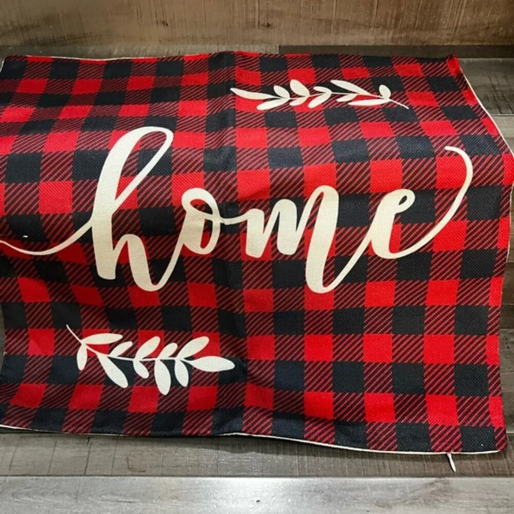 Festive Plaid Holiday Pillow Covers Set
